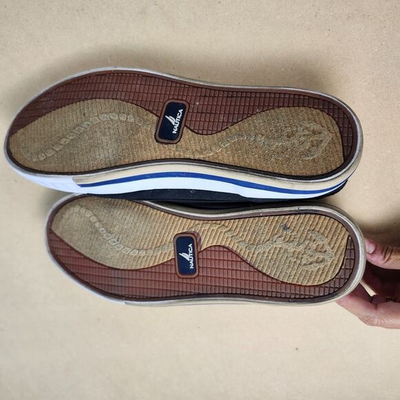 Nautica Boat Shoes – 9.5M Black Canvas Spinnaker II Slip-On Casual Preppy - Picture 9 of 9